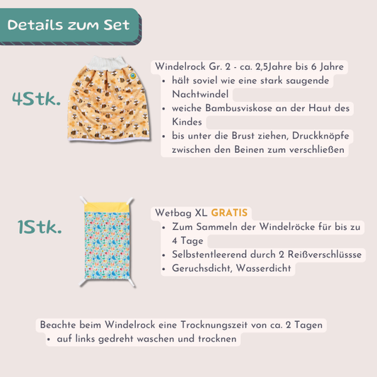 Komplettset Windelrock zum Sauberwerden