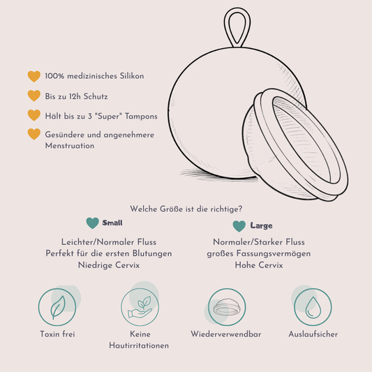 Menstruationsscheibe / -disc inkl. Aufbewahrungstasche Gr. L