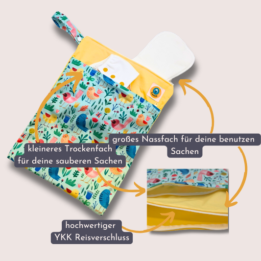 Doppel Wetbag/Nasstasche mit 2 Fächern YKK Zipper