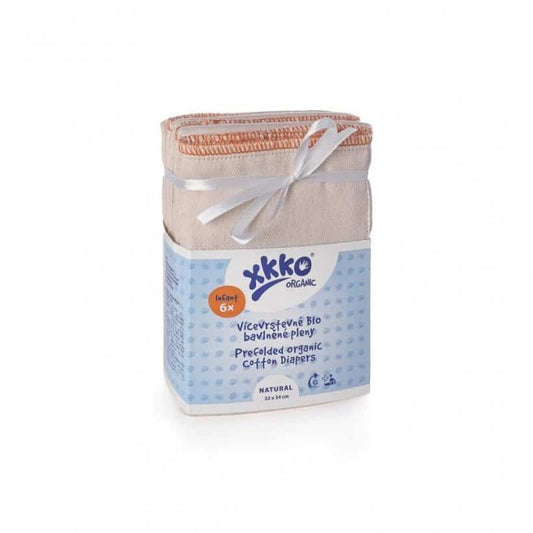 XKKO Prefolds Organic Cotton 6 Pack