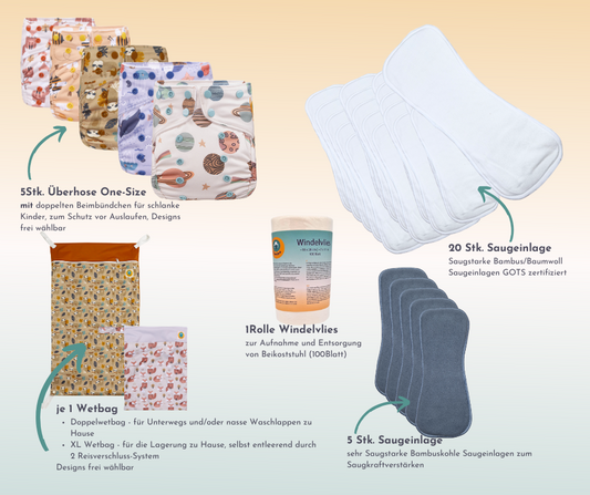 Startpaket One-Size mit doppelten Beinbündchen (3,5-15kg)