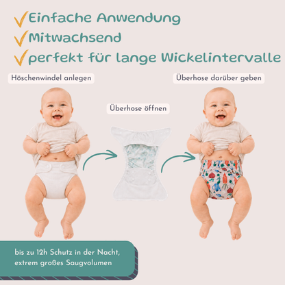 One-Size All-in-One Diaper incl. extra-long insert