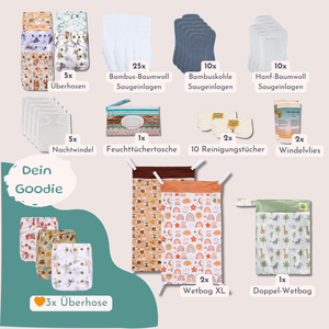 One-size cloth diaper complete set