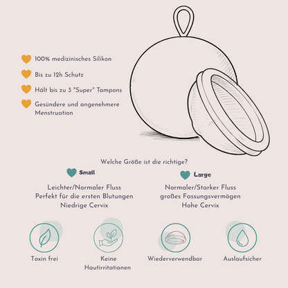 Menstruationsscheibe / -disc inkl. Aufbewahrungstasche Gr. S