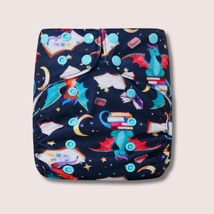 Special Edition Diaper Cover with Double Leg Gussets One-Size | Booklover dark