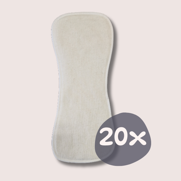 Inserti assorbenti in canapa e cotone, 20 pz.