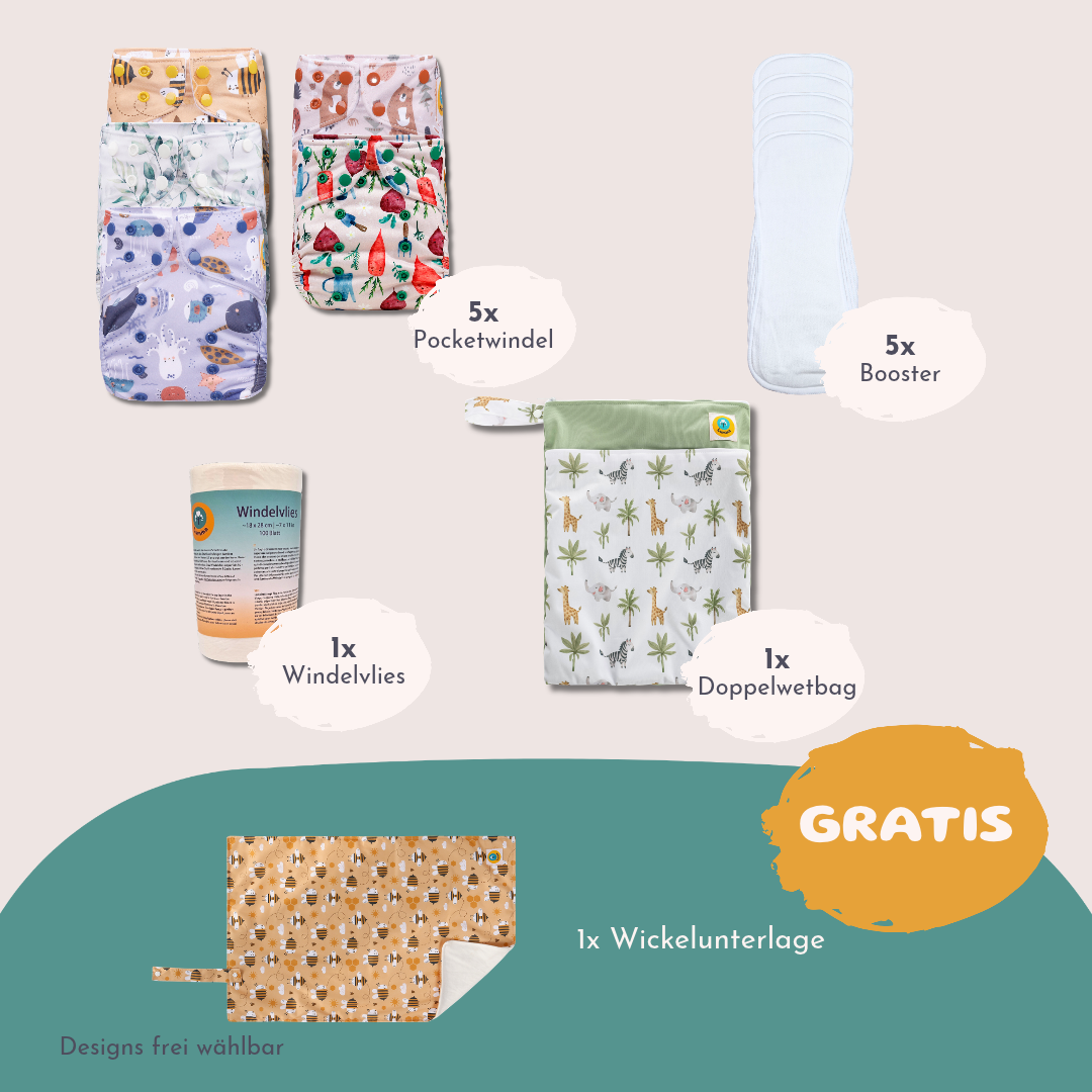 Pocketwindel Tages-Kita Paket Baumwolle