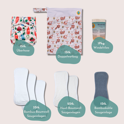 Probier Stoffwindel Set One-Size einfaches Beinbündchen
