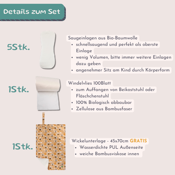 Pocketwindel Tages-Kita Paket Baumwolle