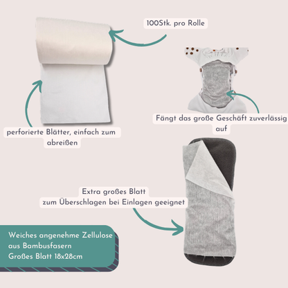 Diaper liners (large sheet) 100 sheets